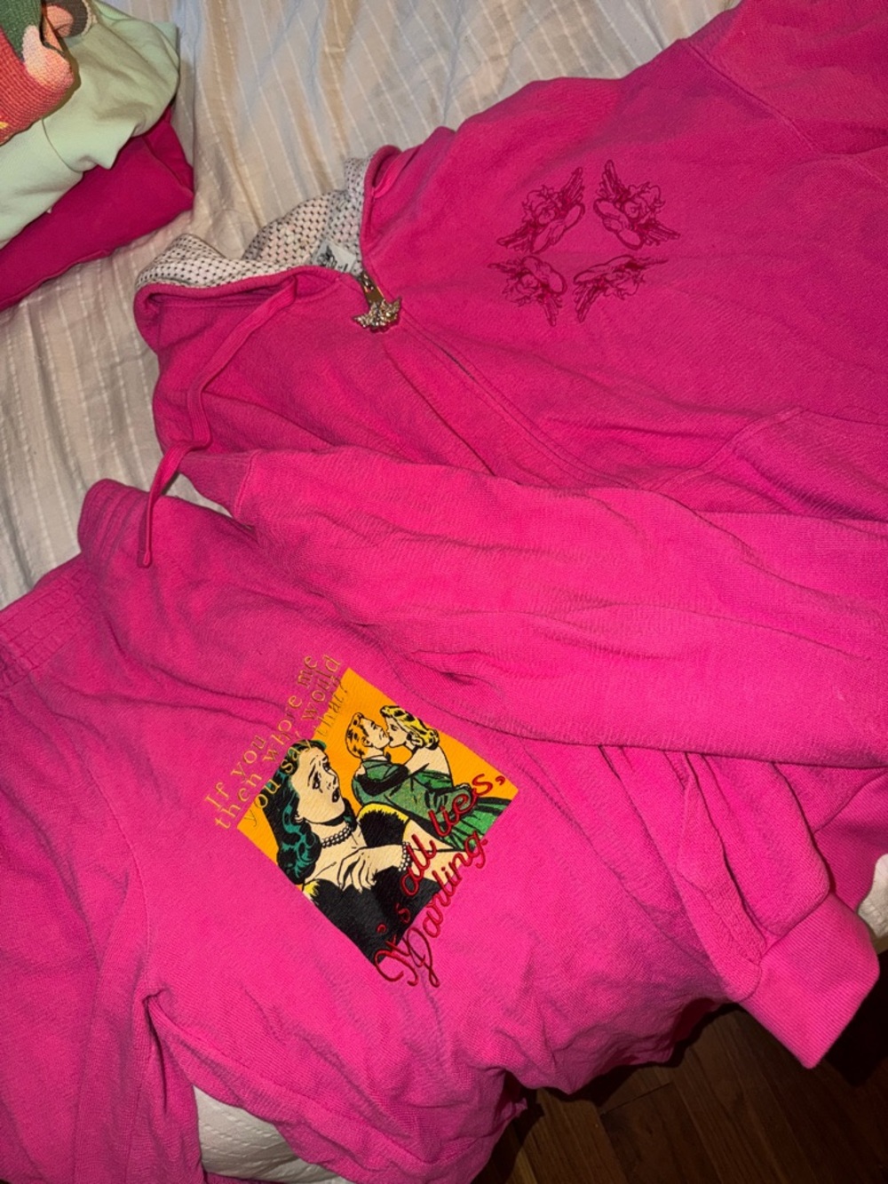 Boys Lie Pink Hoodie and Sweatpants Set
